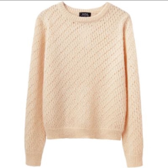 A.P.C. Sweaters - A.P.C. Peach Mohair Crewneck Jumper. Size S.